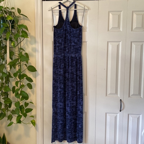 Athelta T back maxi dress Modal jersey built in bra side slits - Picture 3 of 13